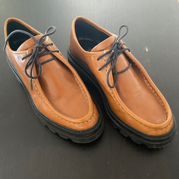 Zara Chunky Leather Lace up Oxfords - Picture 2 of 5